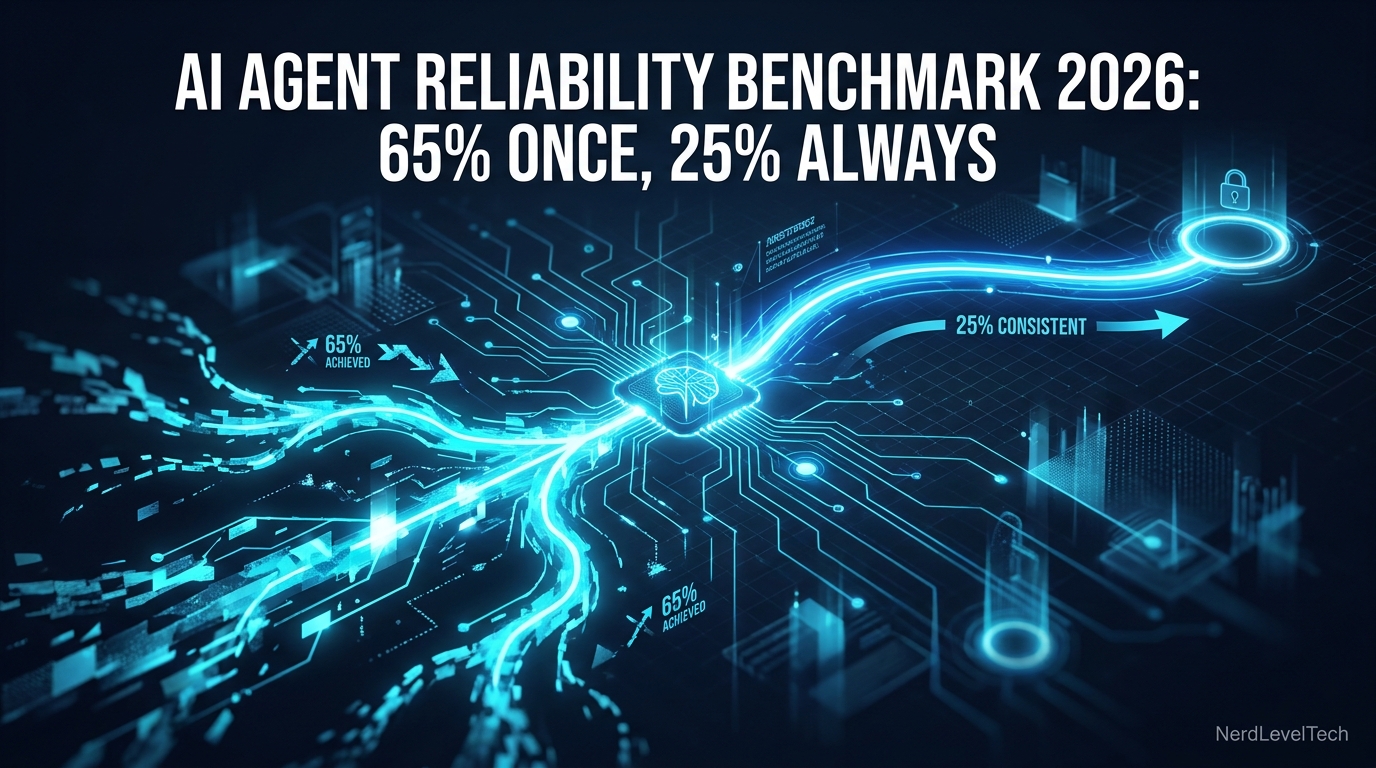 AI Agent Reliability Benchmark 2026: 65% Once, 25% Always