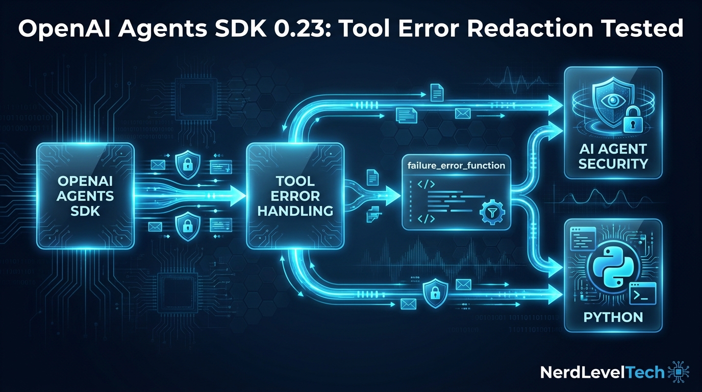 OpenAI Agents SDK 0.23: Tool Error Redaction Tested